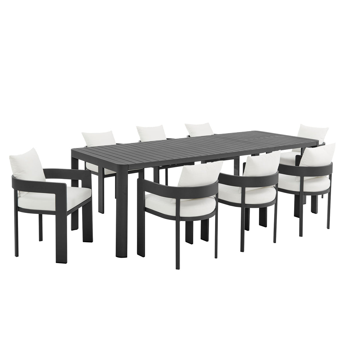 Tahoe 9-Piece Outdoor Patio Aluminum Dining Set With Extendable Table by Modway, photo 15 of 21