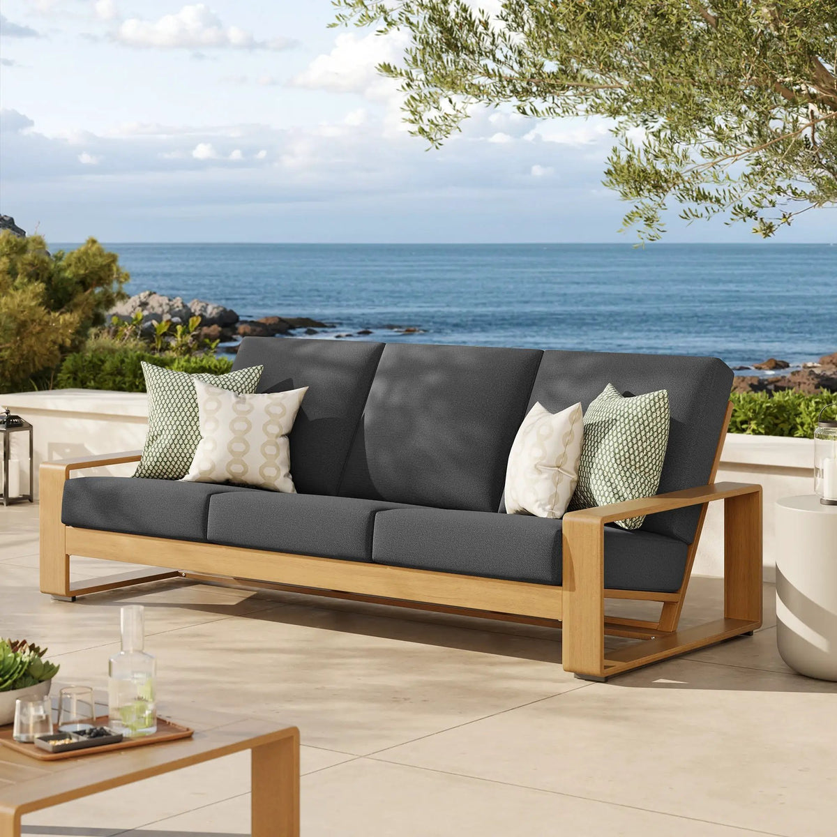 Lirienne Outdoor Patio Aluminum Faux Wood Sofa by Modway by HouseOfZazla