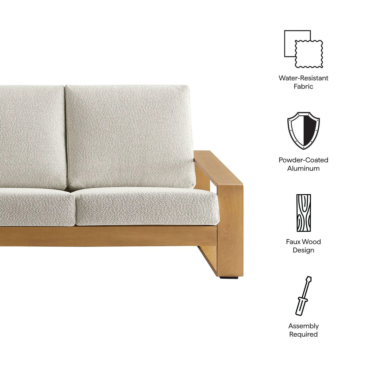Lirienne Outdoor Patio Aluminum Faux Wood Sofa by Modway by HouseOfZazla