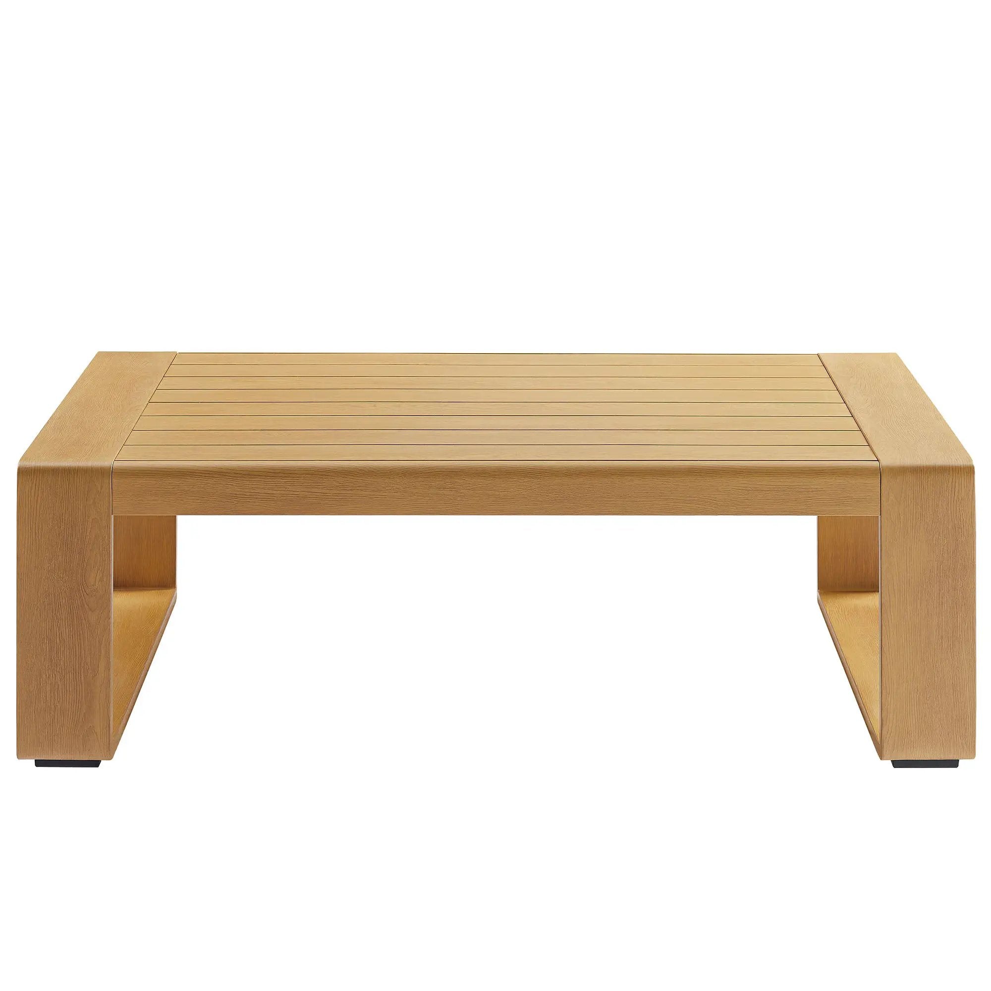 Lirienne Outdoor Patio Aluminum Faux Wood Coffee Table by Modway by HouseOfZazla