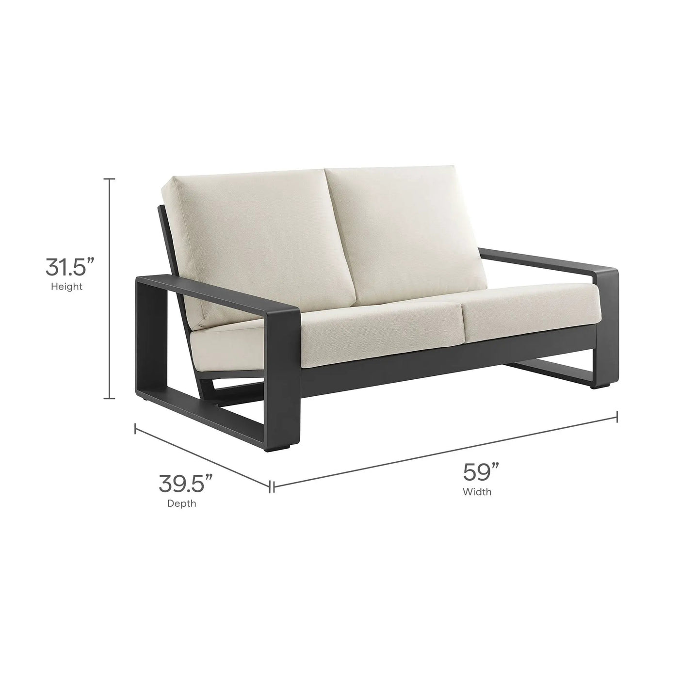 Lirienne Outdoor Patio Aluminum Loveseat by Modway by HouseOfZazla