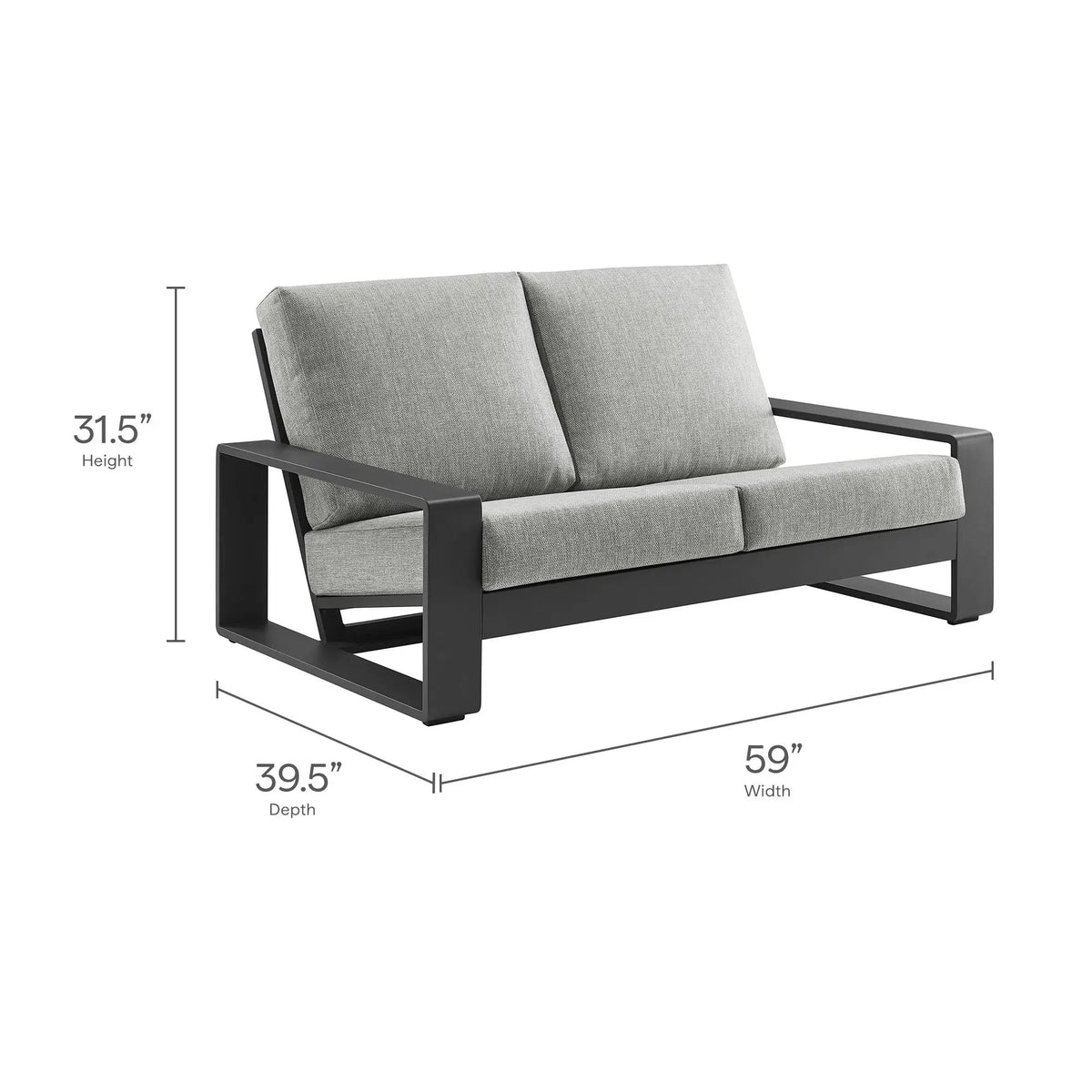 Lirienne Outdoor Patio Aluminum Loveseat by Modway by HouseOfZazla