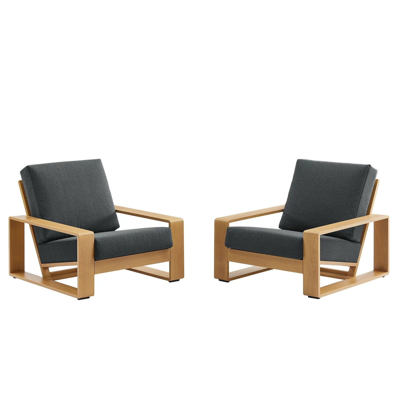Lirienne Outdoor Patio Aluminum Faux Wood Armchairs Set of 2 by Modway by HouseOfZazla