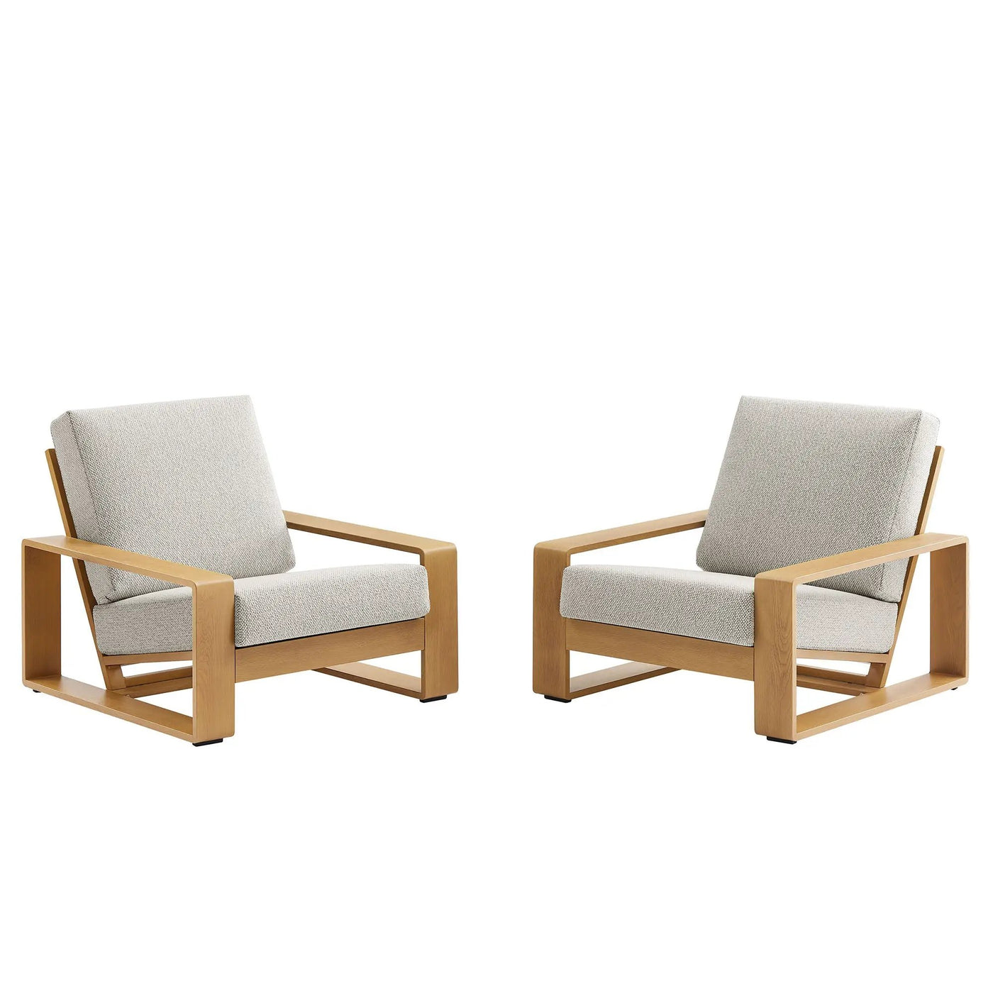 Lirienne Outdoor Patio Aluminum Faux Wood Armchairs Set of 2 by Modway by HouseOfZazla