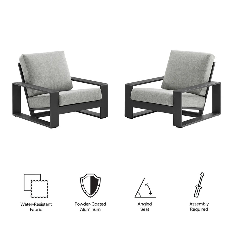 Lirienne Outdoor Patio Aluminum Faux Wood Armchairs Set of 2 by Modway by HouseOfZazla
