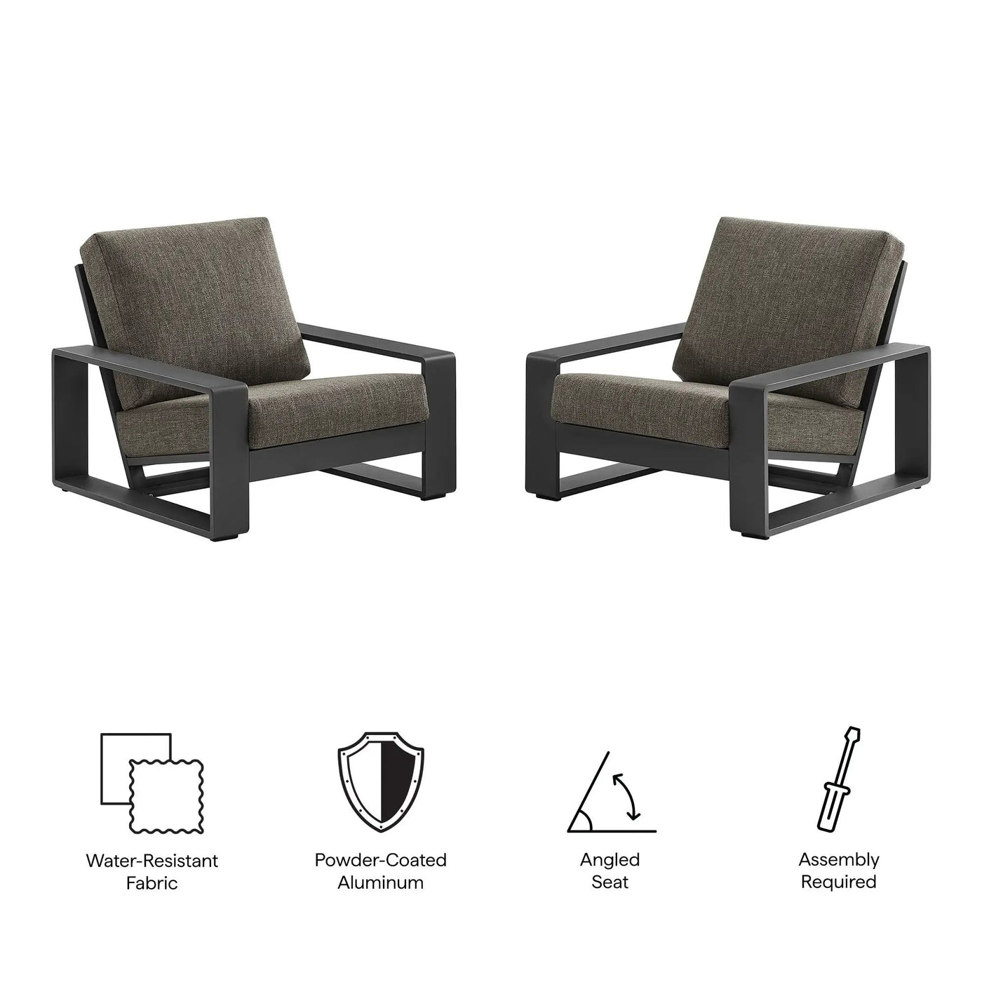 Lirienne Outdoor Patio Aluminum Faux Wood Armchairs Set of 2 by Modway by HouseOfZazla