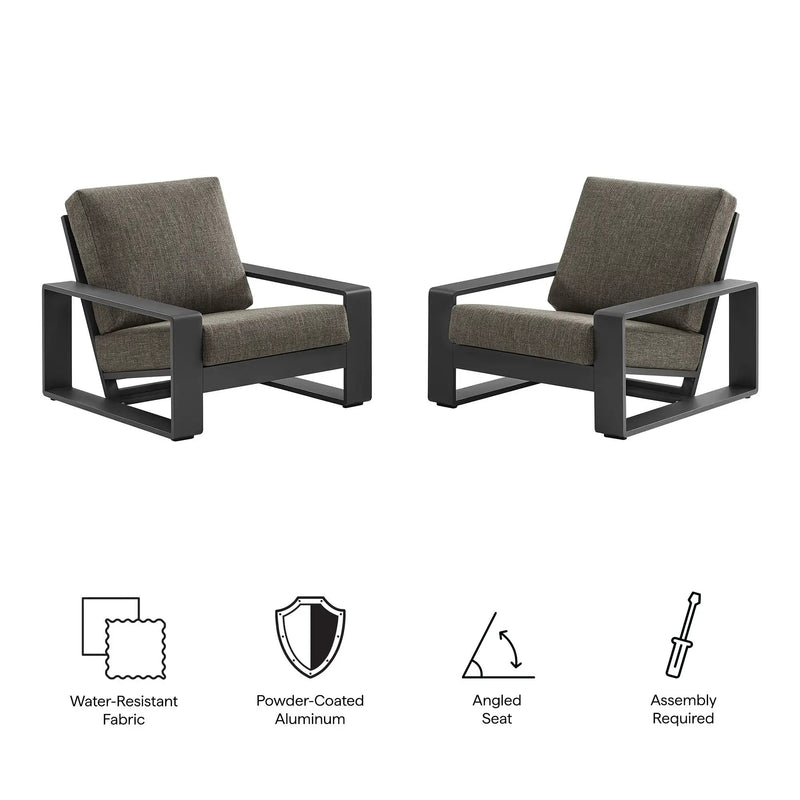 Lirienne Outdoor Patio Aluminum Faux Wood Armchairs Set of 2 by Modway by HouseOfZazla