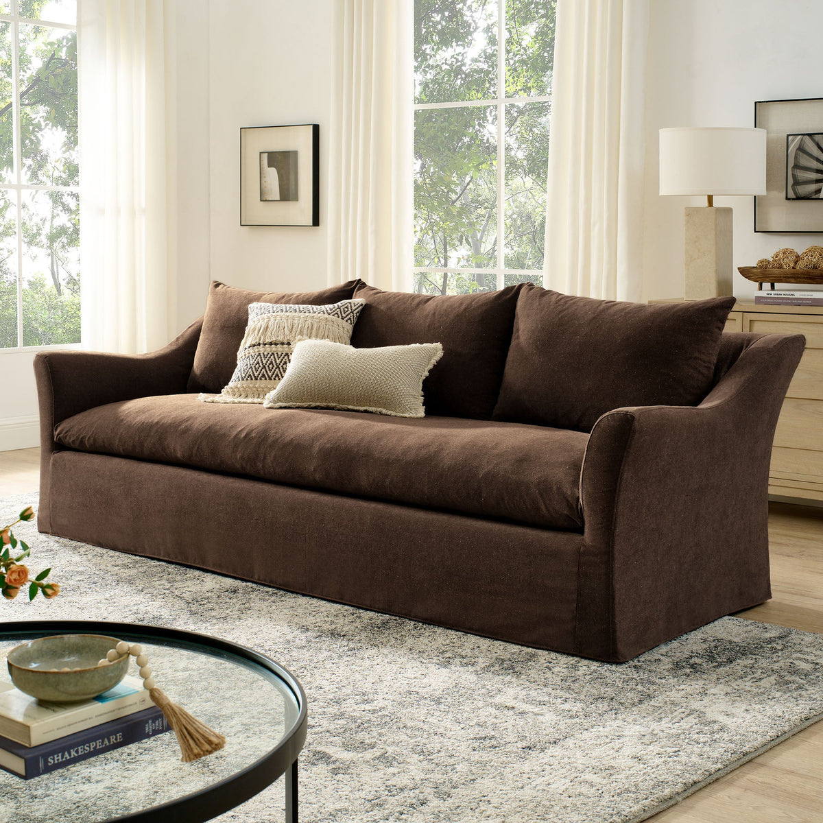 Somerset 92" Linen Blend Slipcovered Sofa by Modway, photo 8 of 30