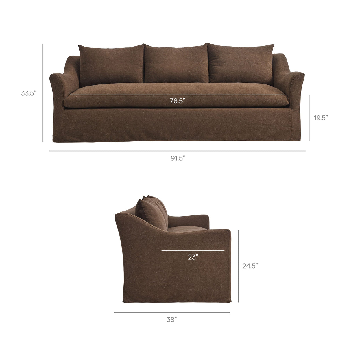 Somerset 92" Linen Blend Slipcovered Sofa by Modway, photo 3 of 30