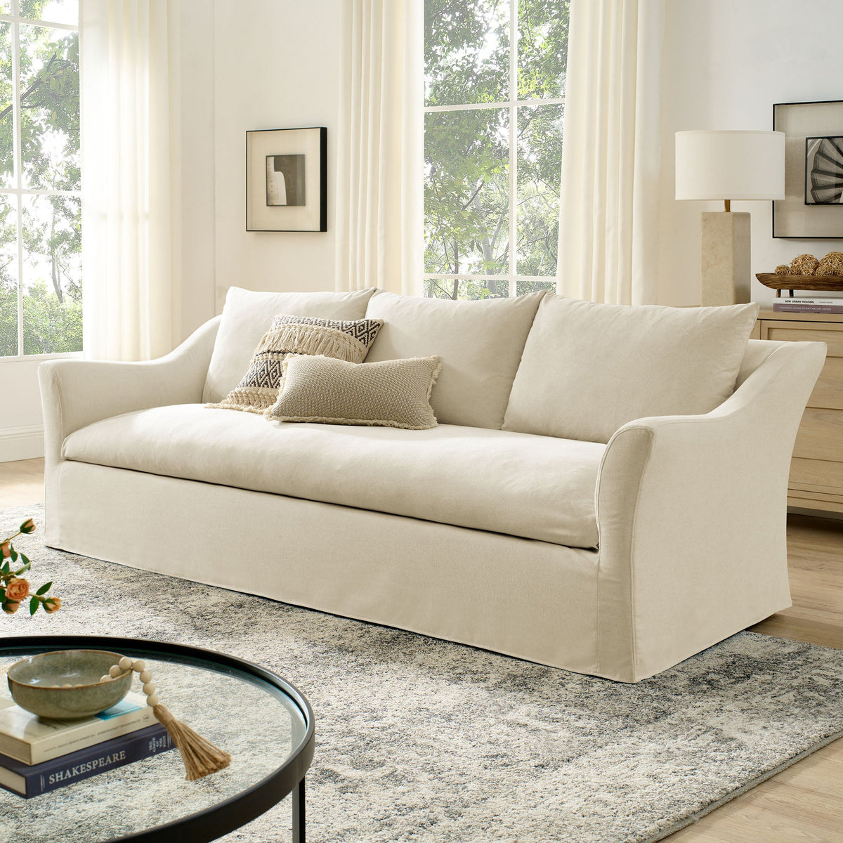 Somerset 92" Linen Blend Slipcovered Sofa by Modway, photo 18 of 30