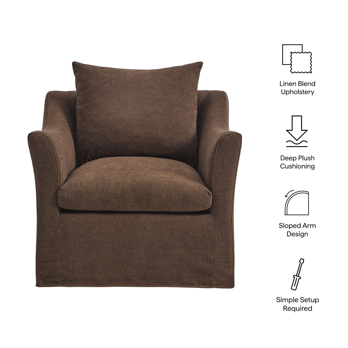Somerset Linen Blend Slipcovered Armchair by Modway, photo 2 of 27