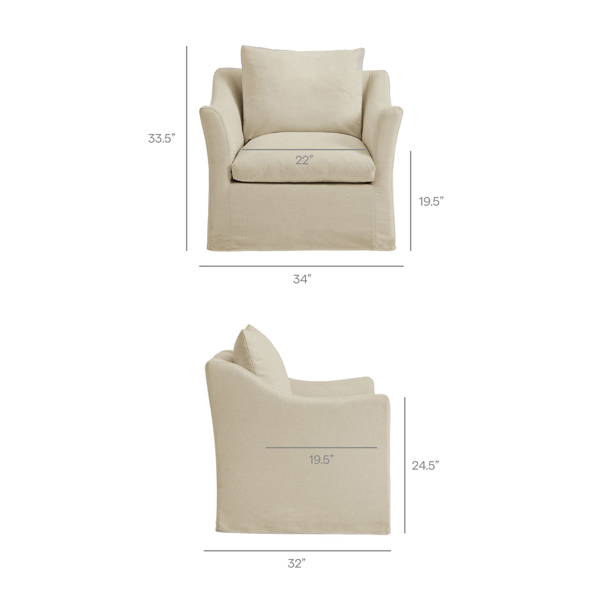 Somerset Linen Blend Slipcovered Armchair by Modway, photo 12 of 27