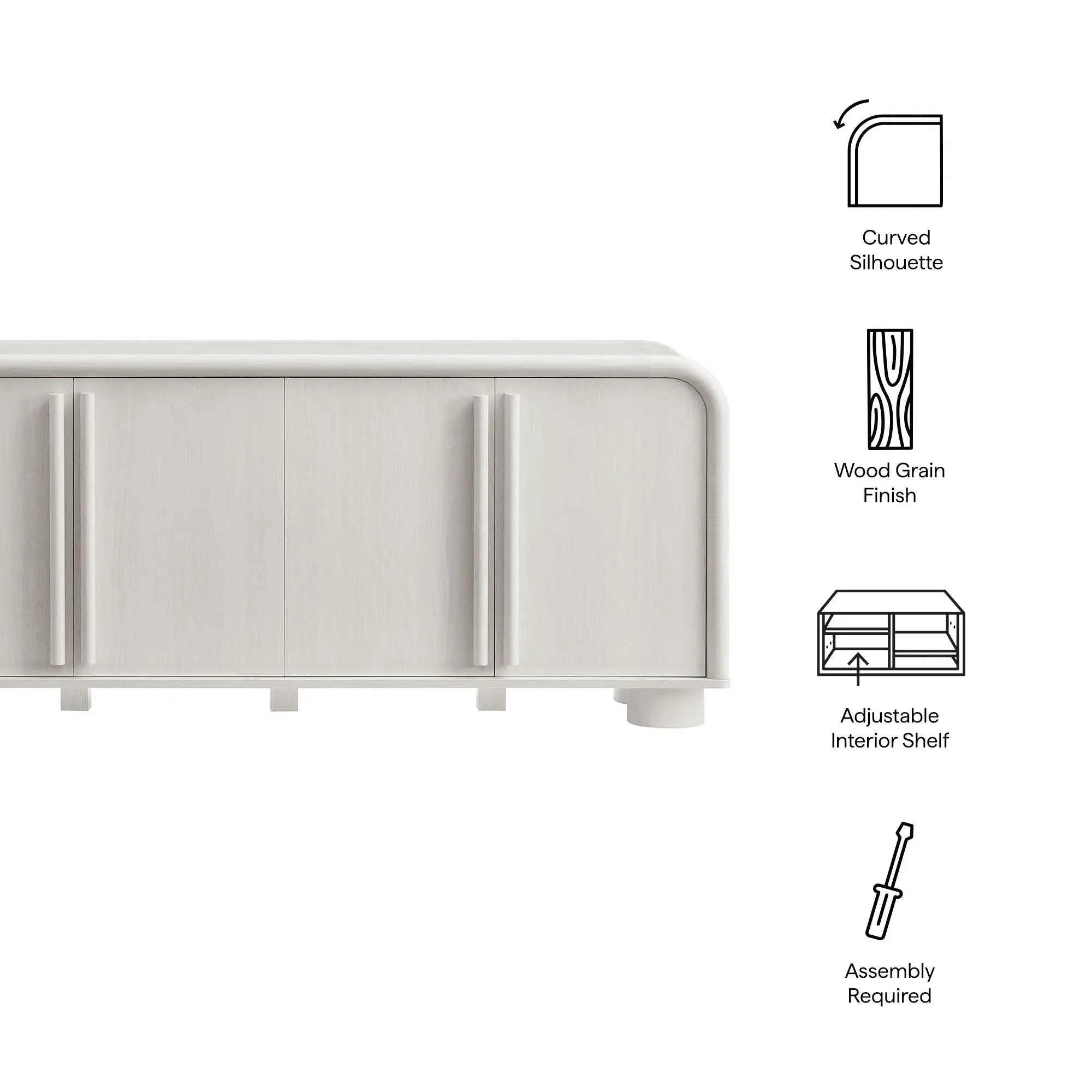 Bellamy Curved 4-Door Sideboard Cabinet by Modway by HouseOfZazla