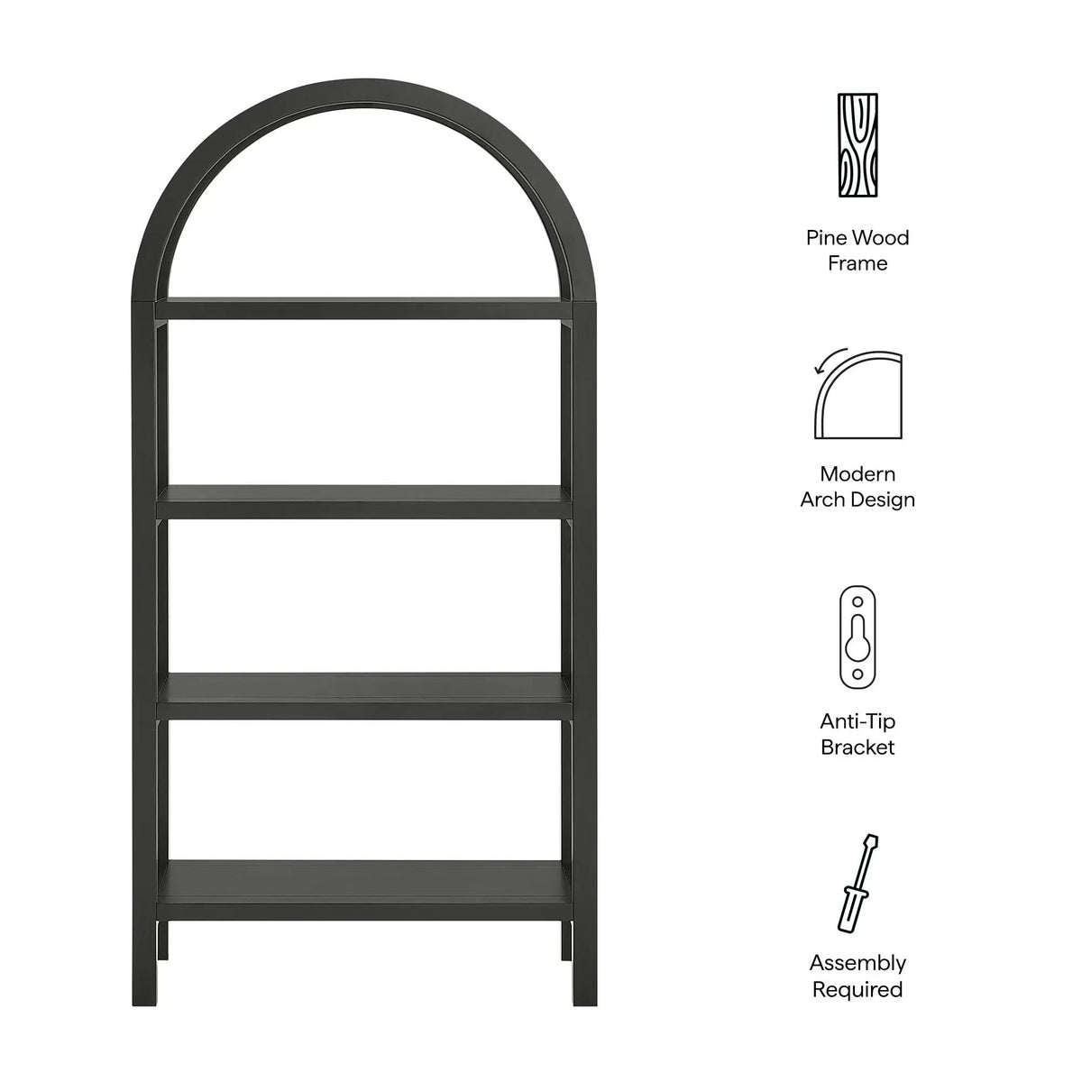 Vexley 60 Inch Arched Bookshelf by Modway by HouseOfZazla