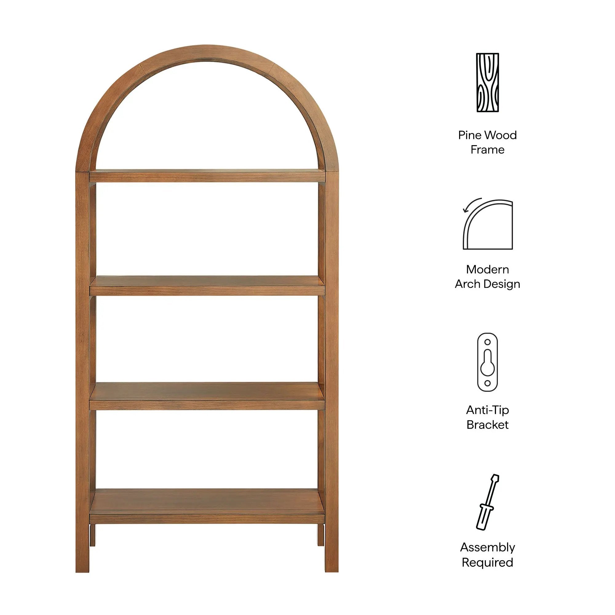 Vexley 60 Inch Arched Bookshelf by Modway by HouseOfZazla