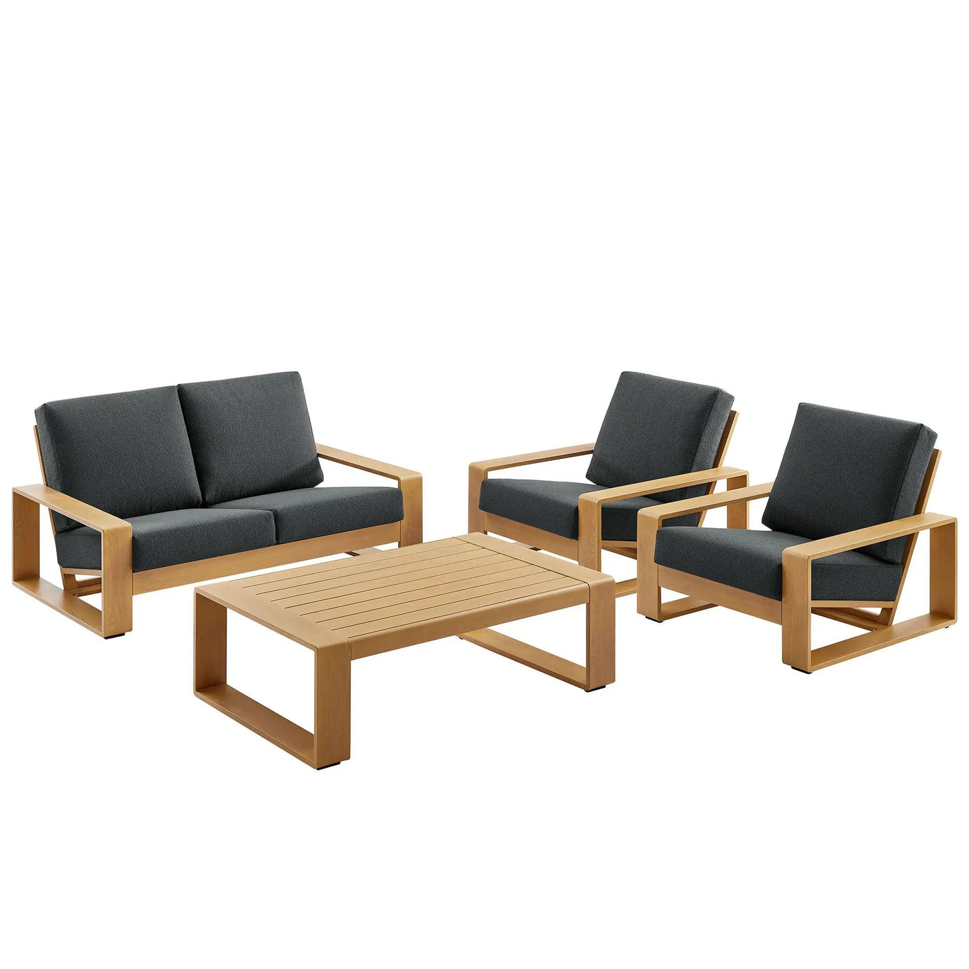 Lirienne 4-Piece Outdoor Patio Aluminum Faux Wood Furniture Set by Modway by HouseOfZazla