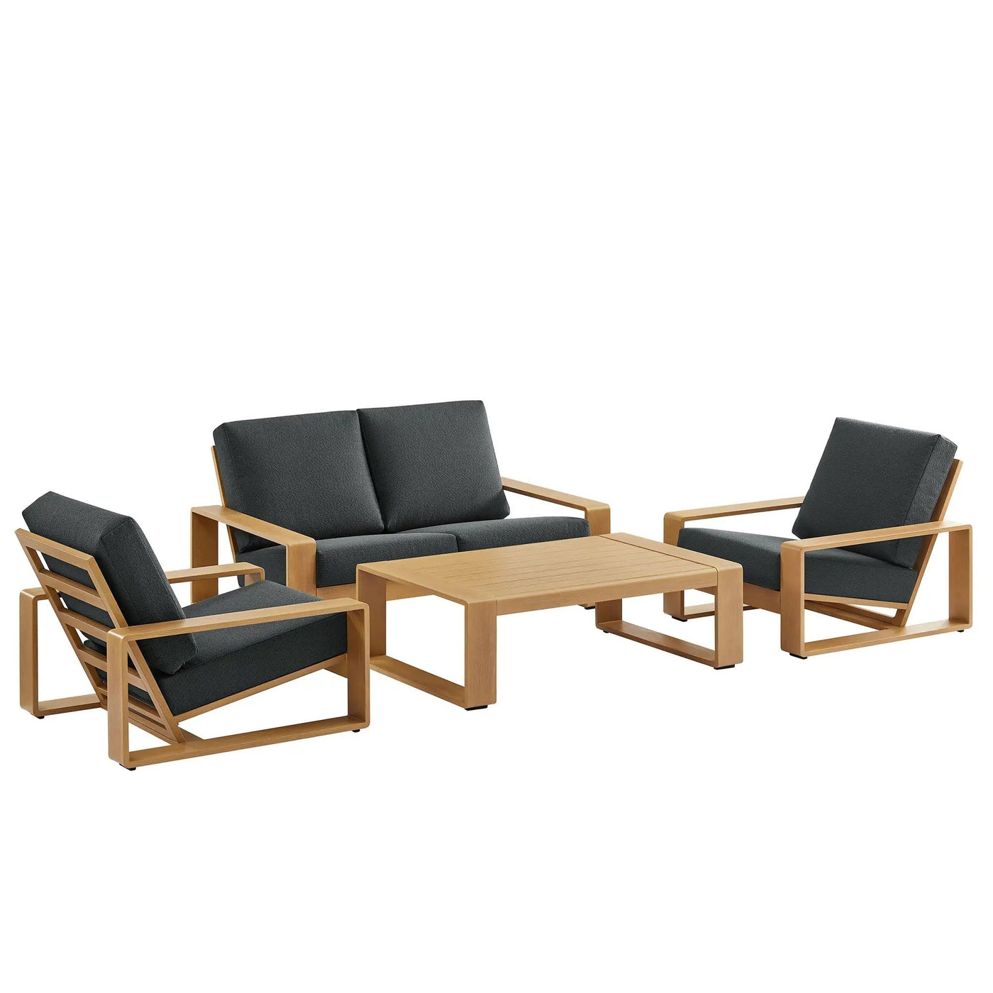 Lirienne 4-Piece Outdoor Patio Aluminum Faux Wood Furniture Set by Modway by HouseOfZazla
