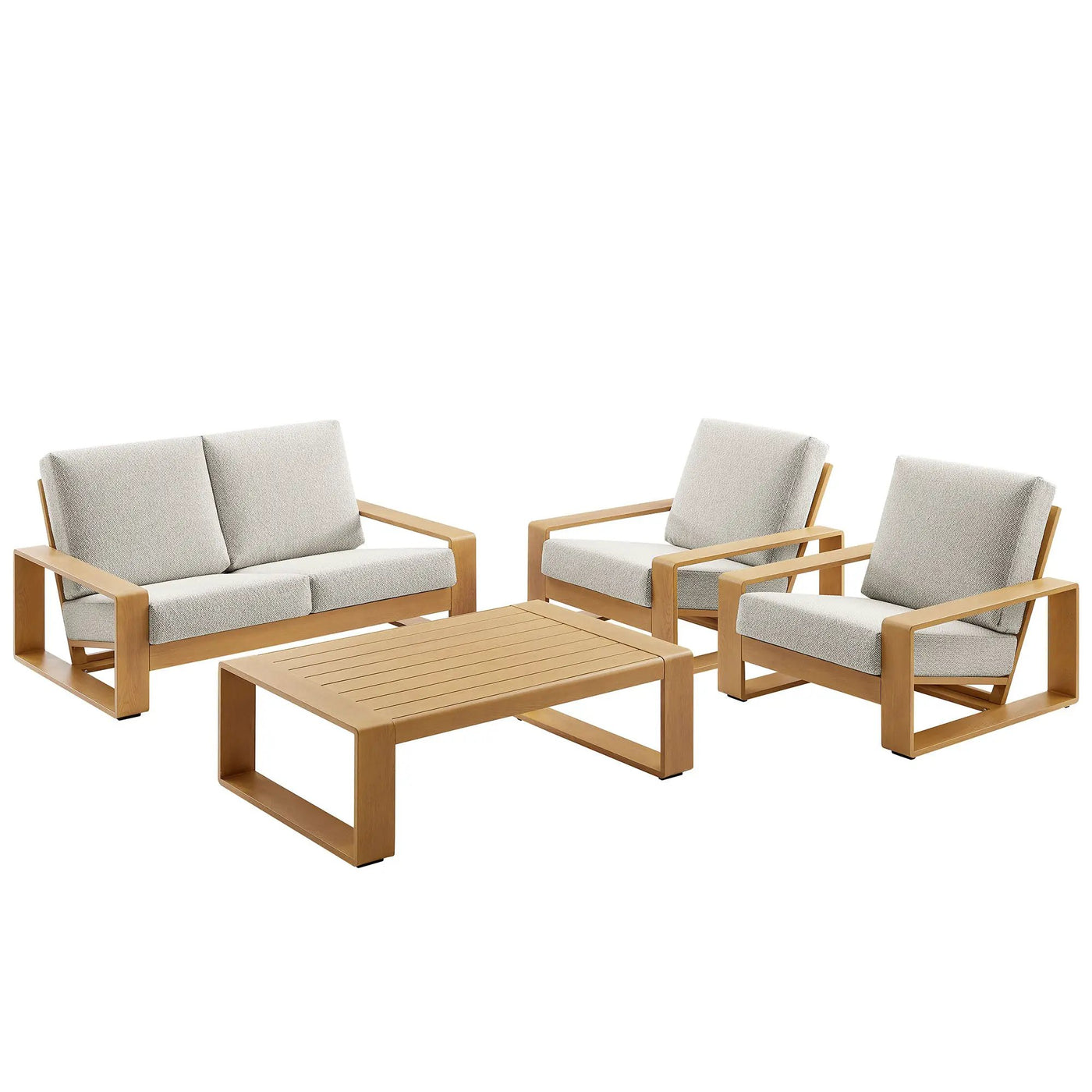 Lirienne 4-Piece Outdoor Patio Aluminum Faux Wood Furniture Set by Modway by HouseOfZazla