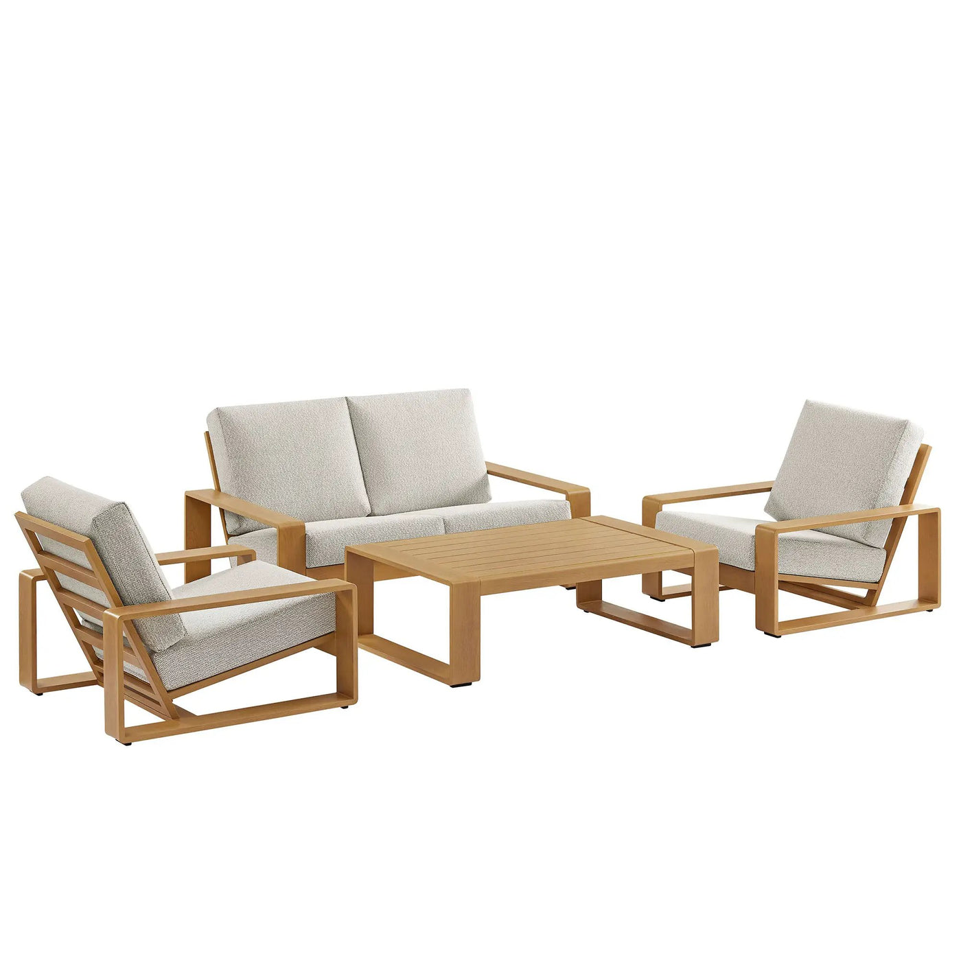 Lirienne 4-Piece Outdoor Patio Aluminum Faux Wood Furniture Set by Modway by HouseOfZazla