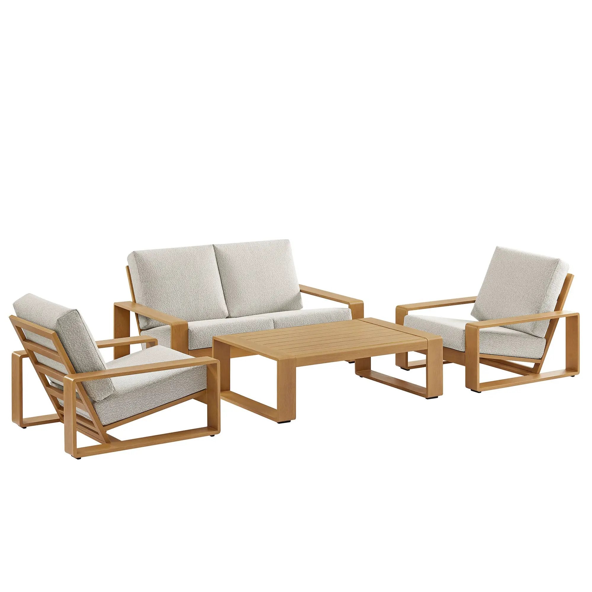 Lirienne 4-Piece Outdoor Patio Aluminum Faux Wood Furniture Set by Modway by HouseOfZazla