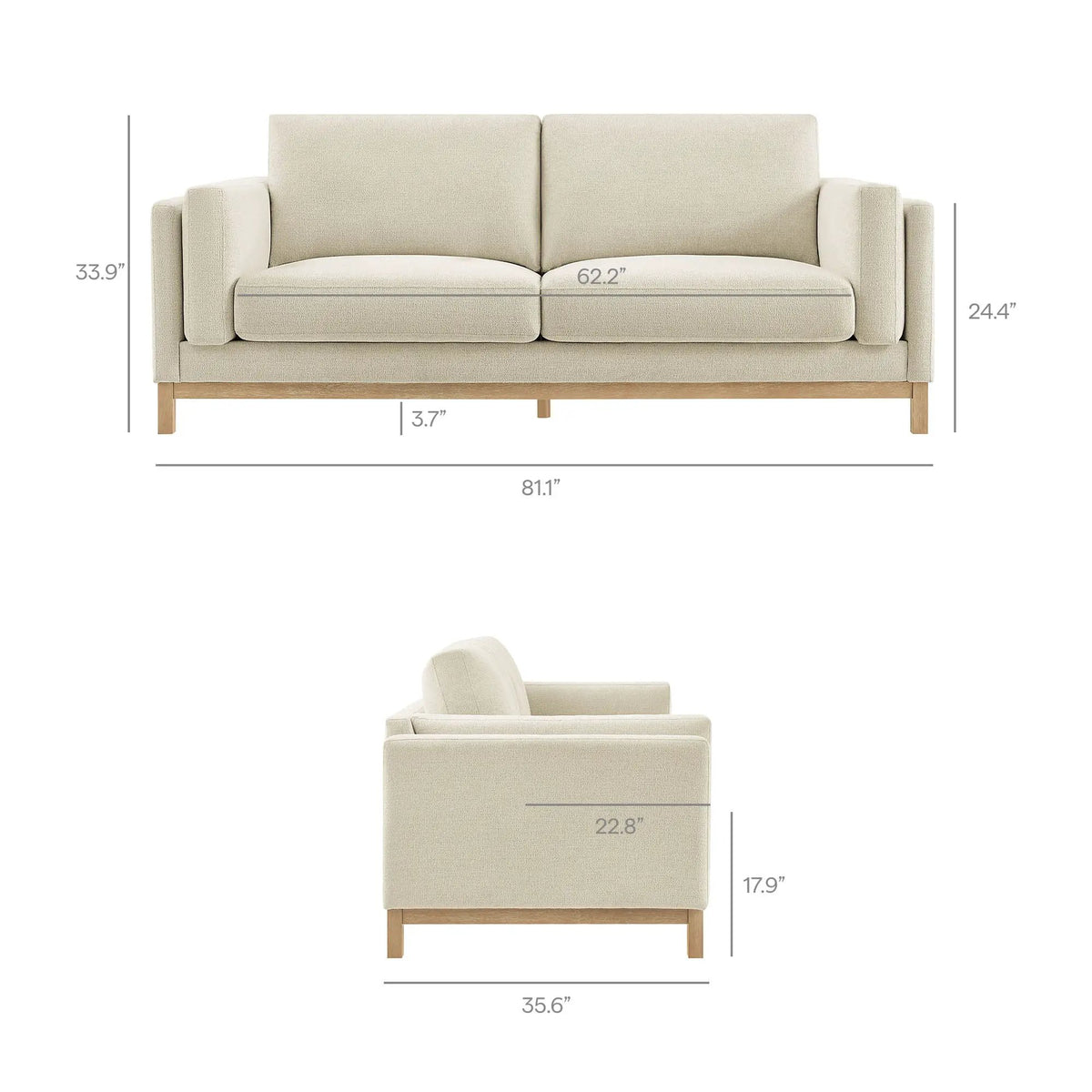 Roscoe 81 Inch Fabric Sofa by Modway by HouseOfZazla