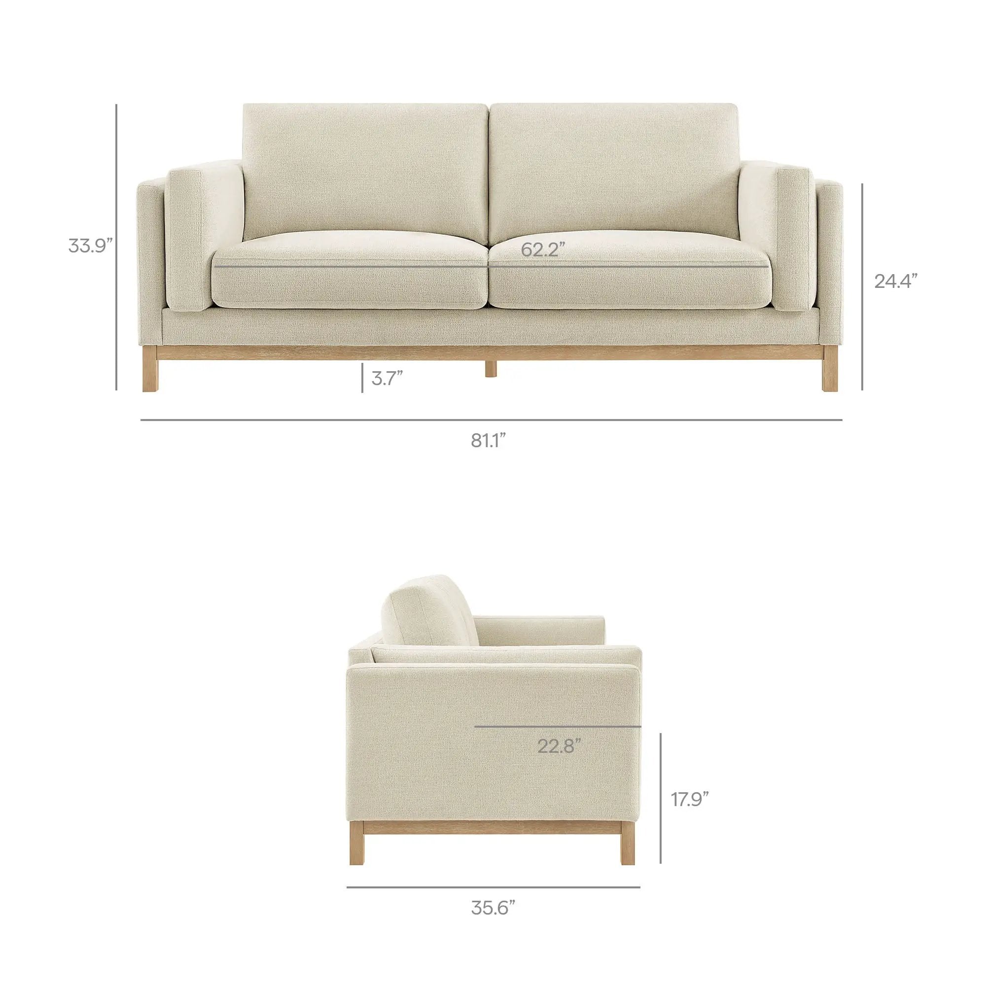Roscoe 81 Inch Fabric Sofa by Modway by HouseOfZazla