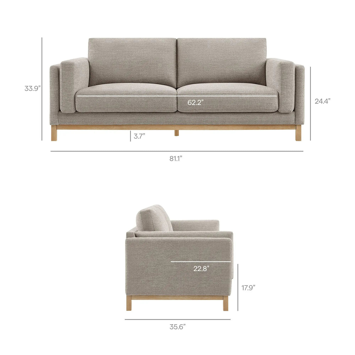 Roscoe 81 Inch Fabric Sofa by Modway by HouseOfZazla