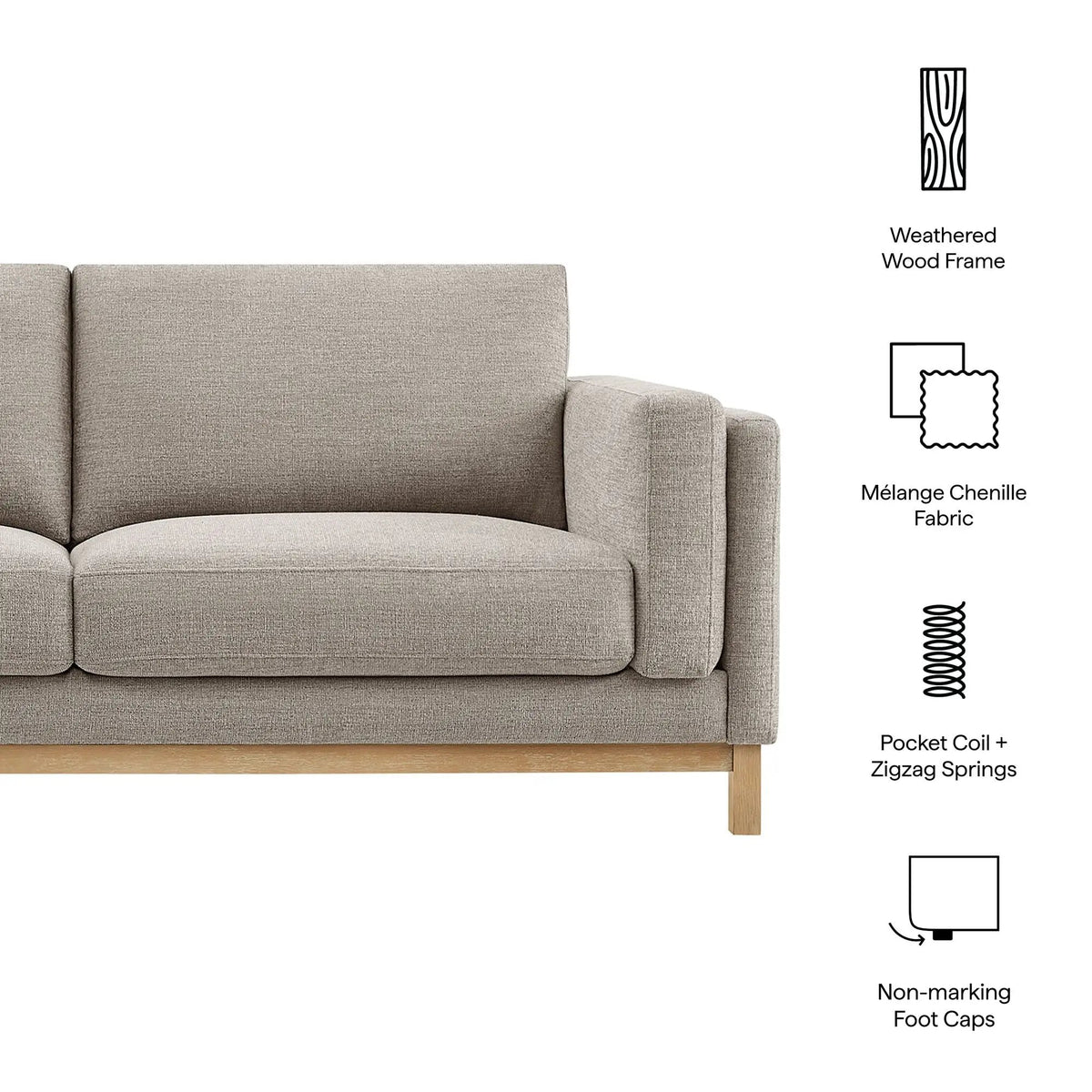 Roscoe 81 Inch Fabric Sofa by Modway by HouseOfZazla