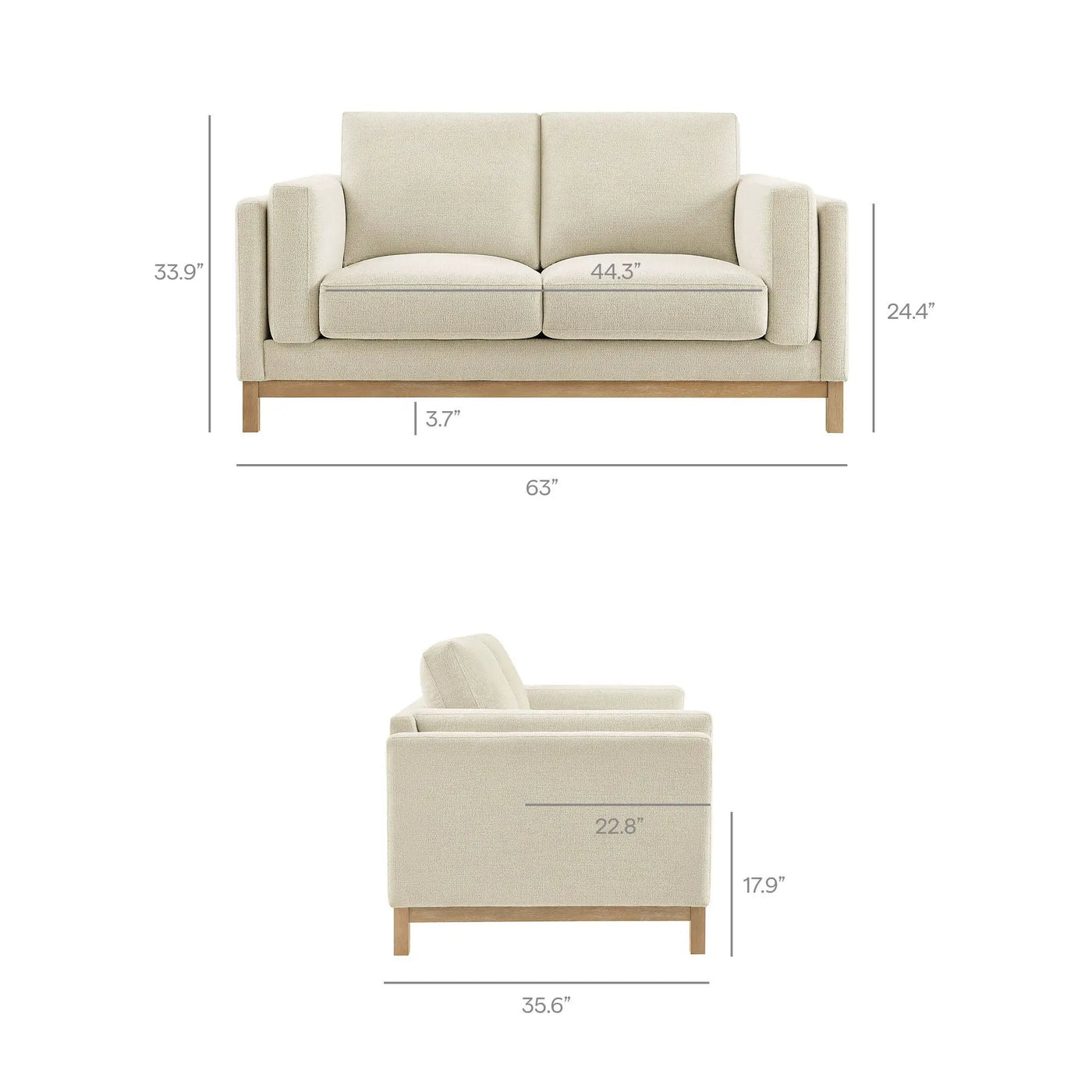Roscoe 63 Inch Fabric Loveseat by Modway by HouseOfZazla