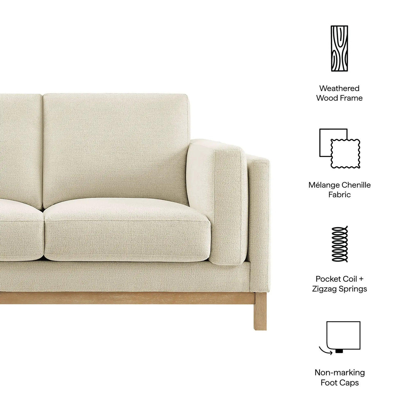 Roscoe 63 Inch Fabric Loveseat by Modway by HouseOfZazla