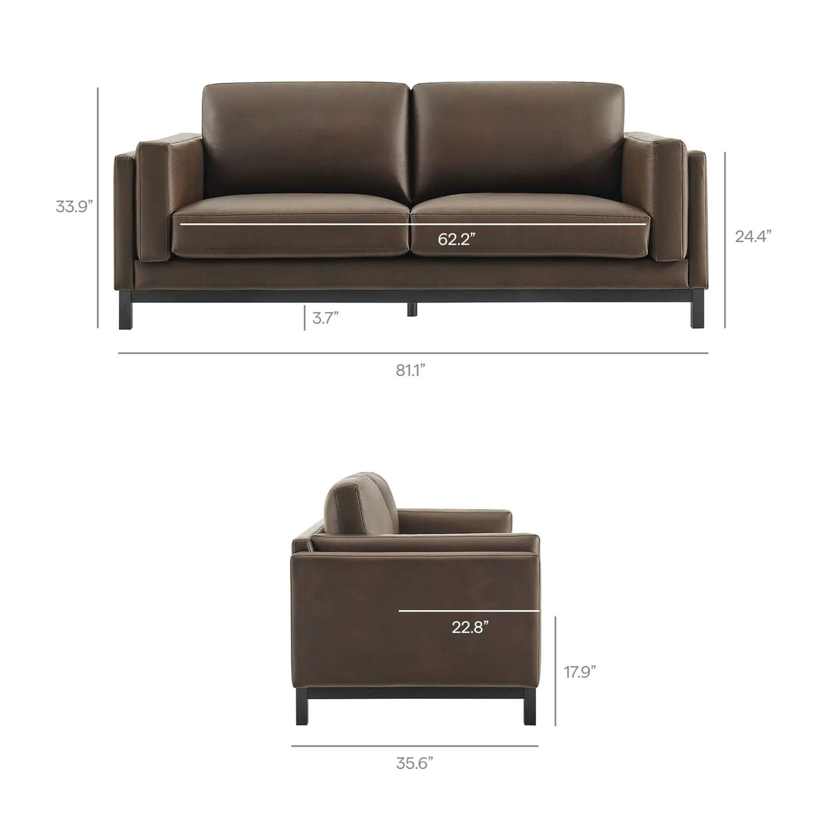 Roscoe 81 Inch Vegan Leather Sofa by Modway by HouseOfZazla