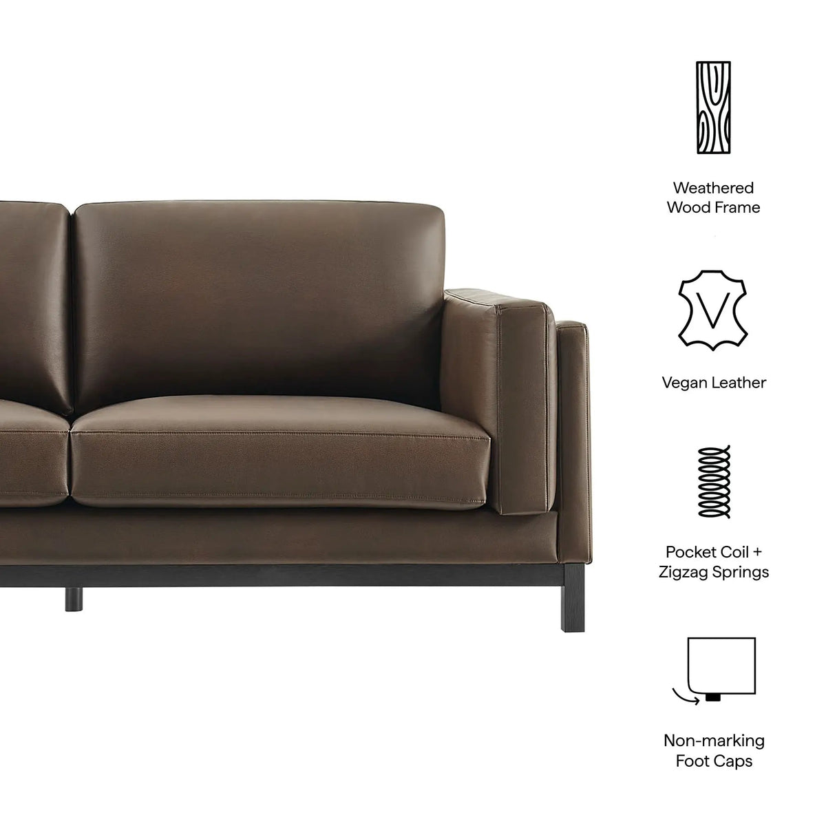 Roscoe 81 Inch Vegan Leather Sofa by Modway by HouseOfZazla