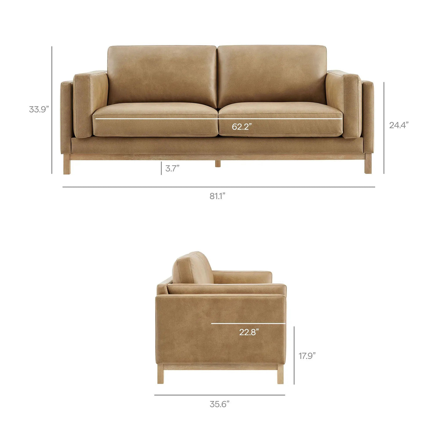 Roscoe 81 Inch Vegan Leather Sofa by Modway by HouseOfZazla