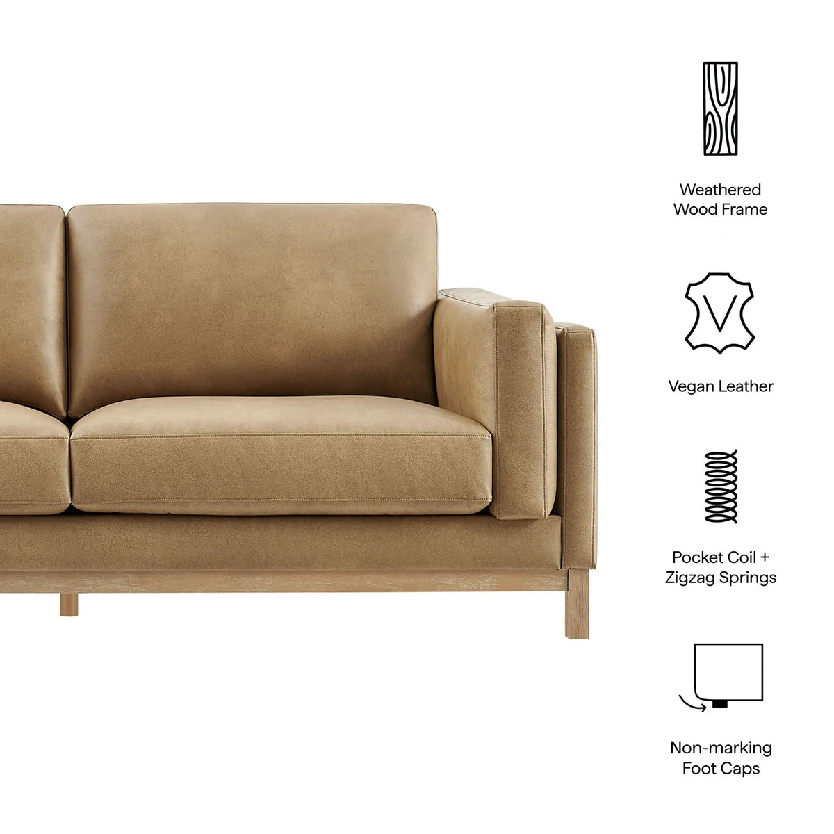 Roscoe 81 Inch Vegan Leather Sofa by Modway by HouseOfZazla