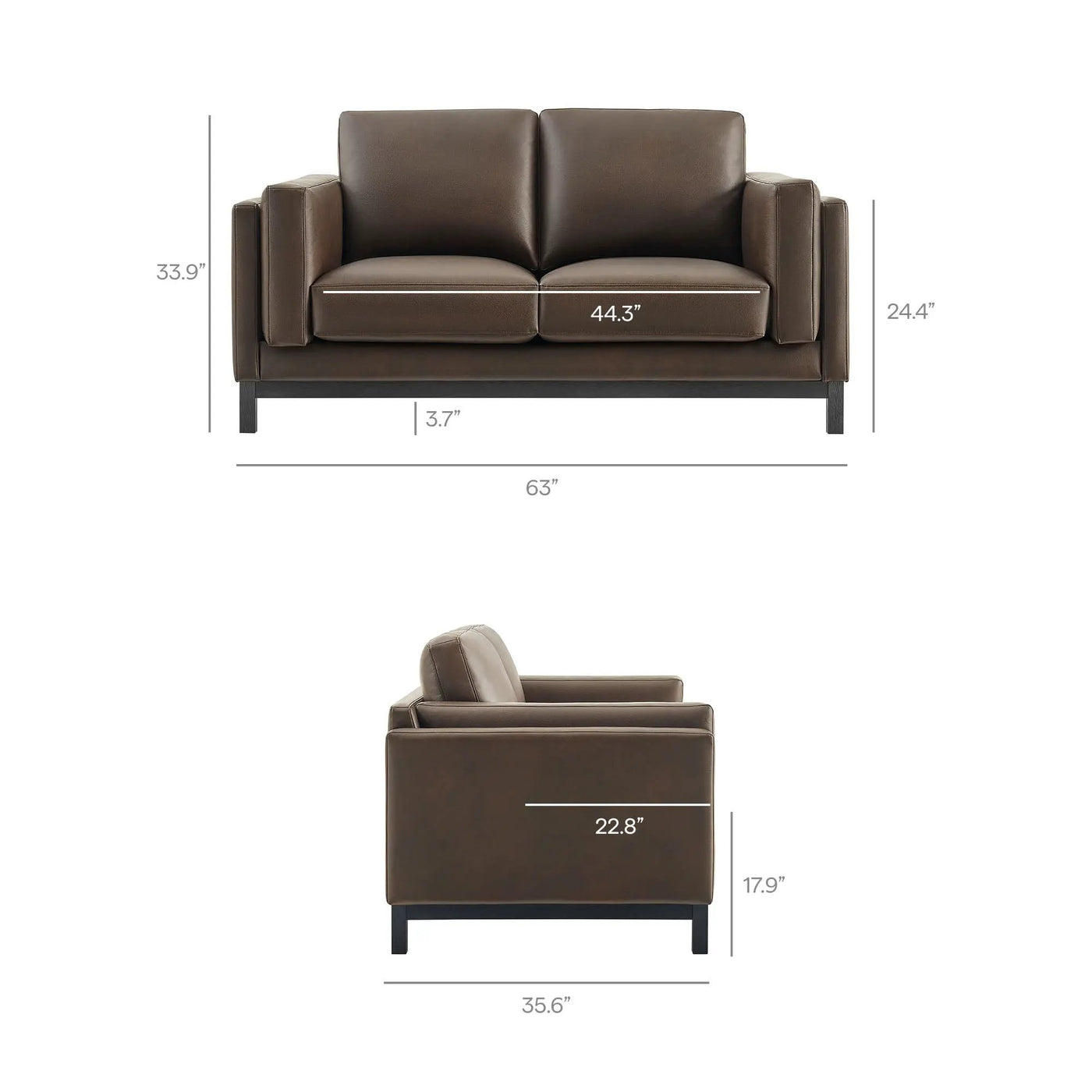 Roscoe 63 Inch Vegan Leather Loveseat by Modway by HouseOfZazla