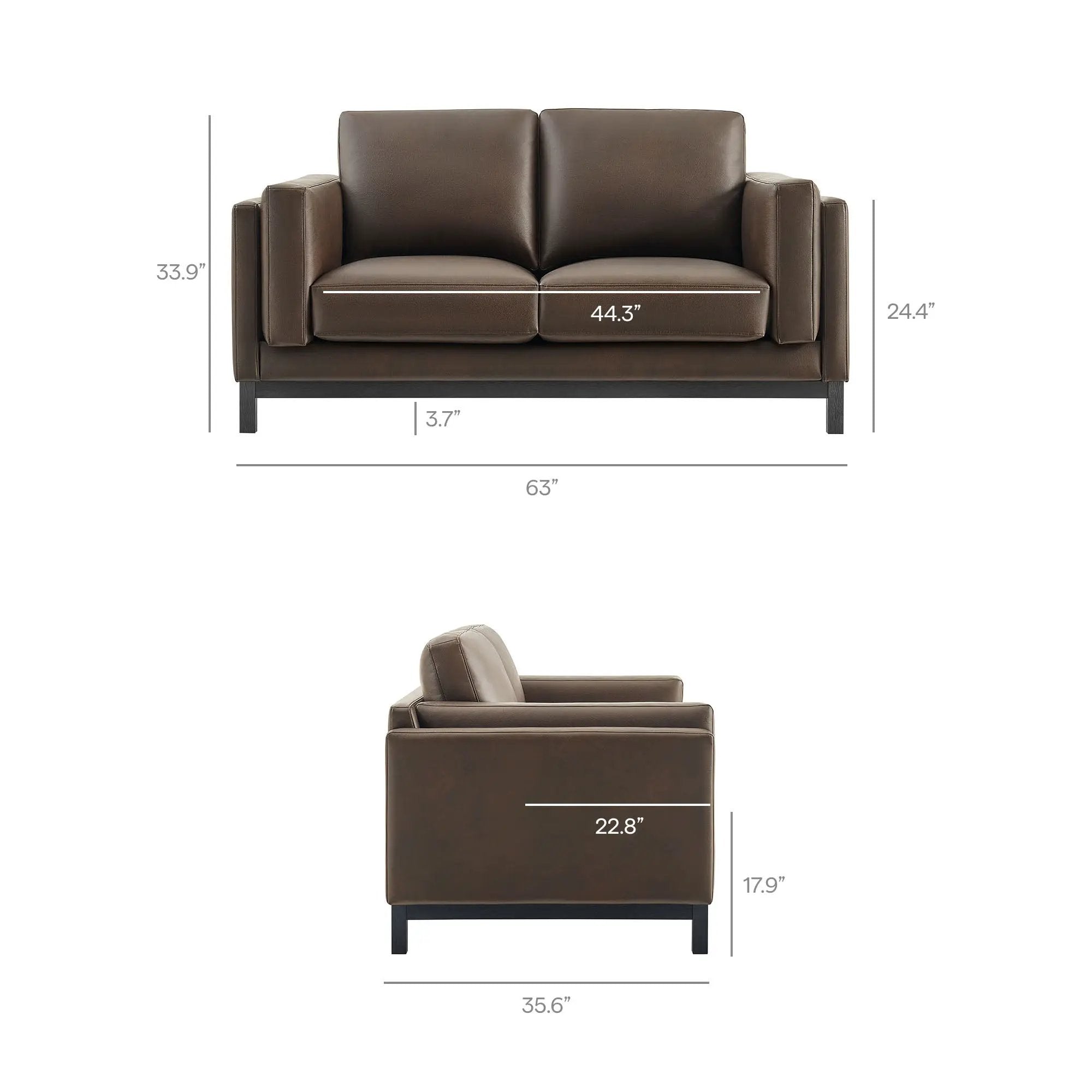 Roscoe 63 Inch Vegan Leather Loveseat by Modway by HouseOfZazla