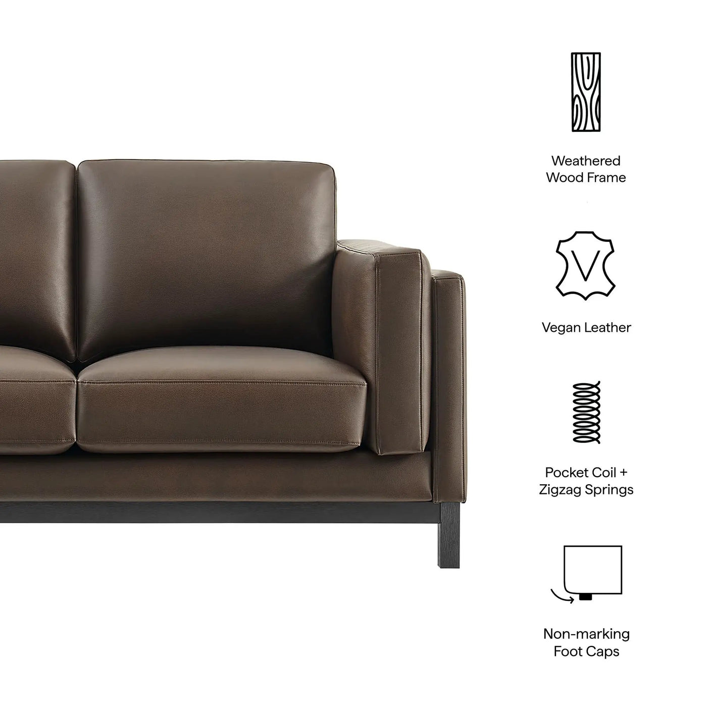Roscoe 63 Inch Vegan Leather Loveseat by Modway by HouseOfZazla