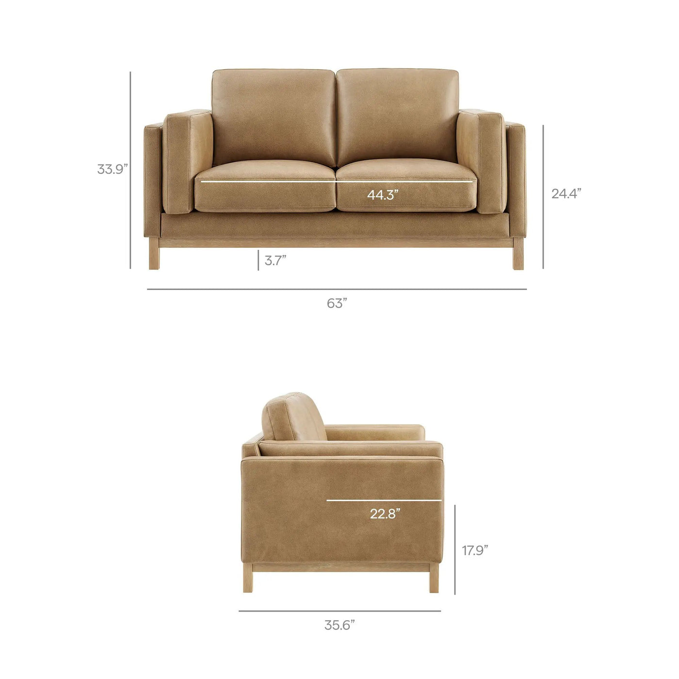 Roscoe 63 Inch Vegan Leather Loveseat by Modway by HouseOfZazla