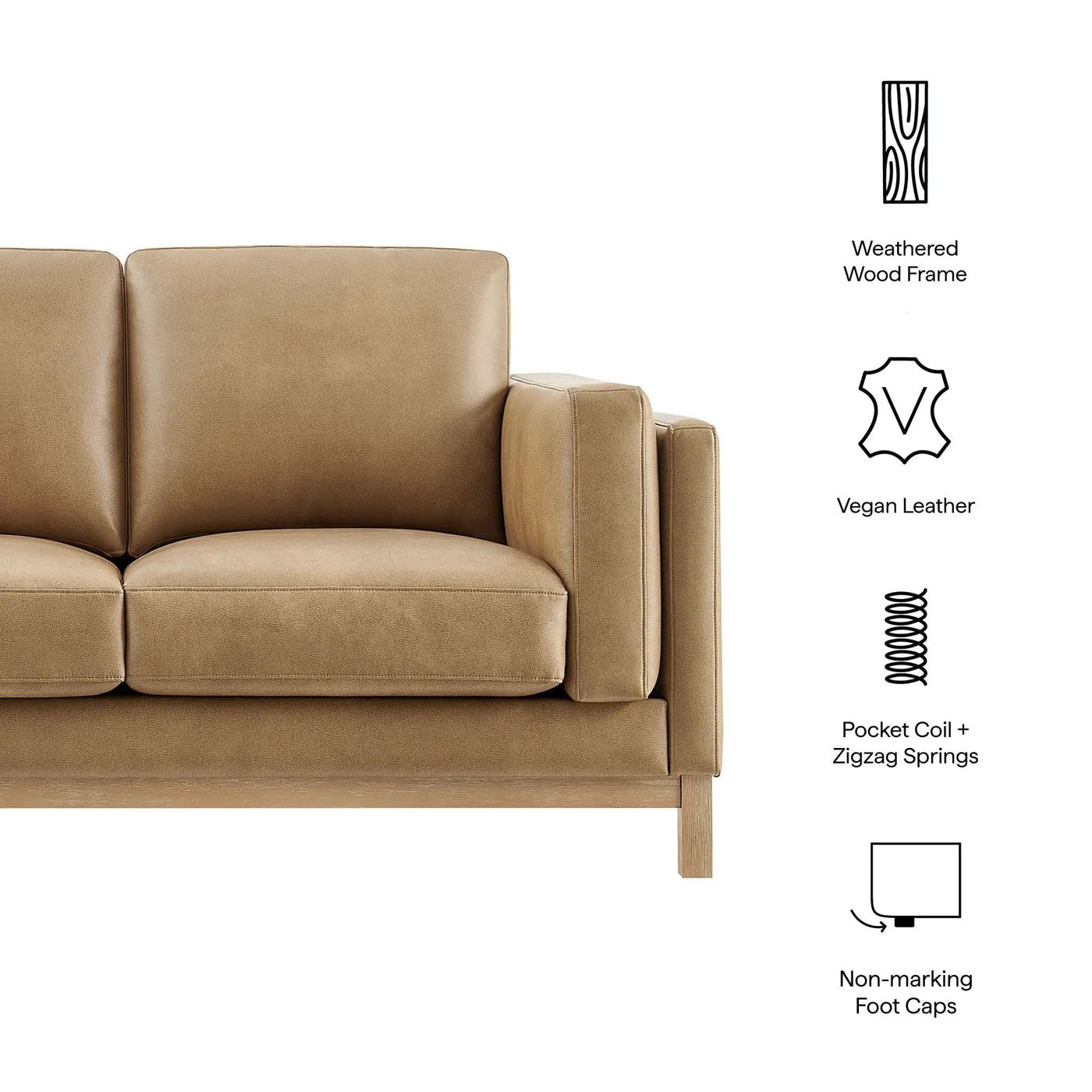 Roscoe 63 Inch Vegan Leather Loveseat by Modway by HouseOfZazla