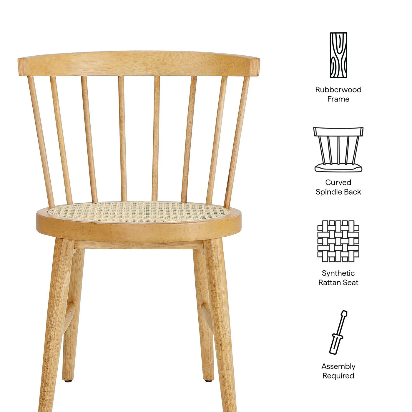 Lykke Curved Spindle Back Dining Chairs Set of 2 by Modway by HouseOfZazla