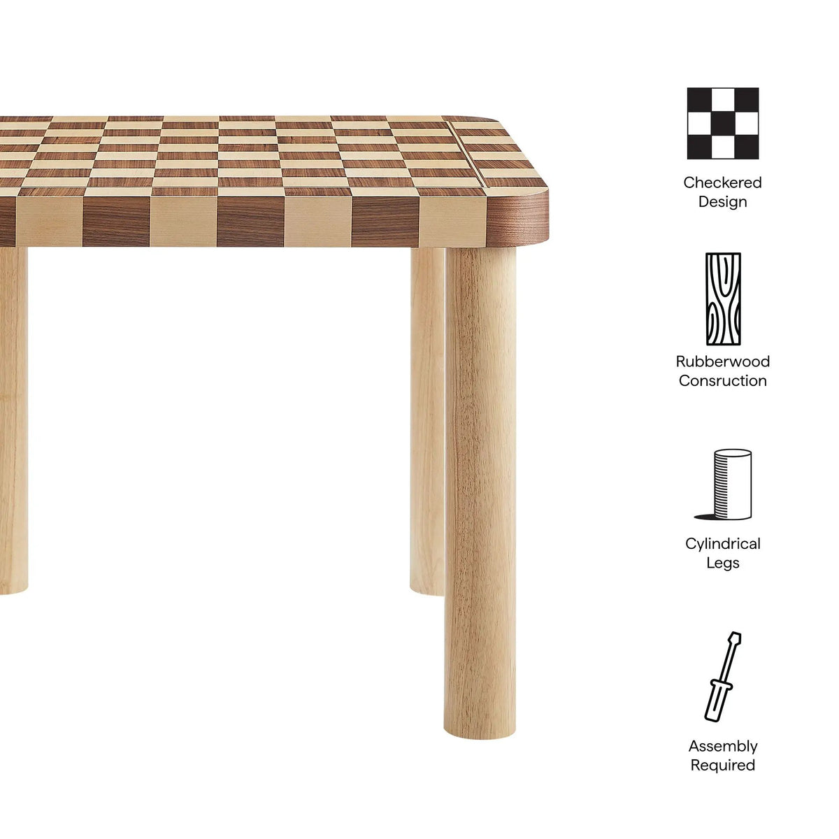 Oscar 36" Square Checkered Dining Table by Modway by HouseOfZazla