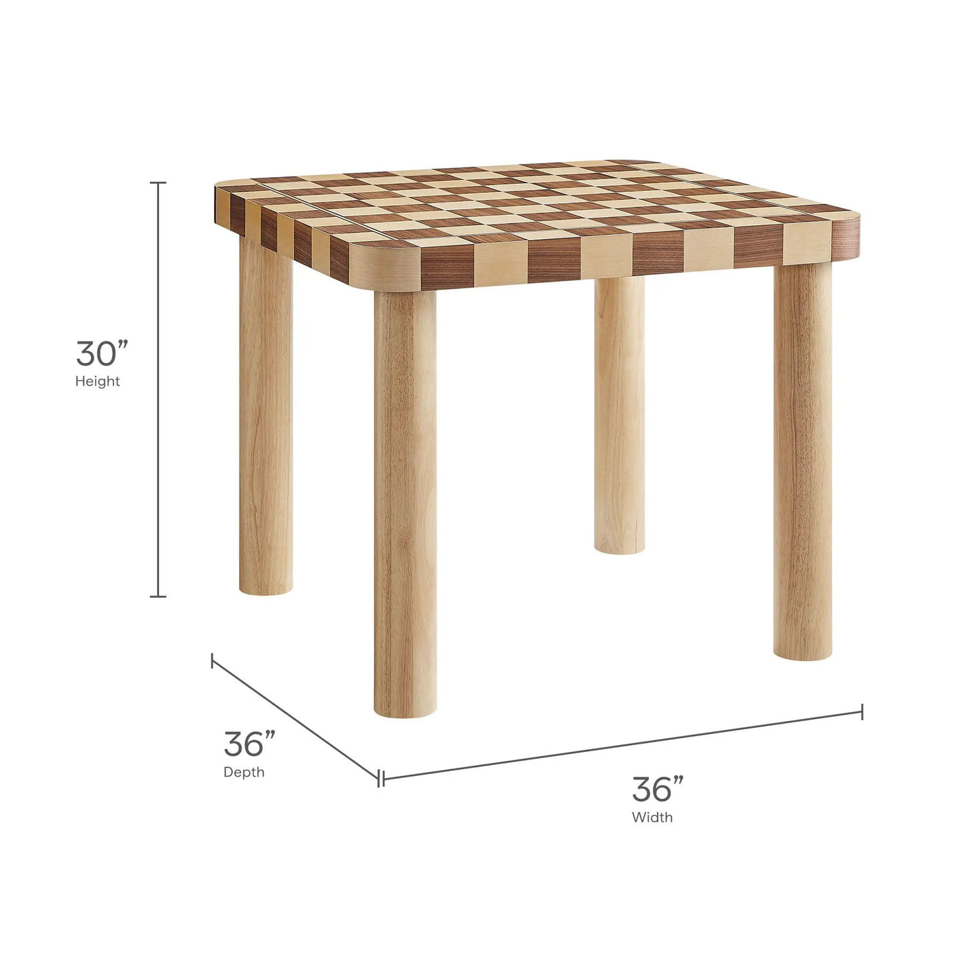 Oscar 36" Square Checkered Dining Table by Modway by HouseOfZazla
