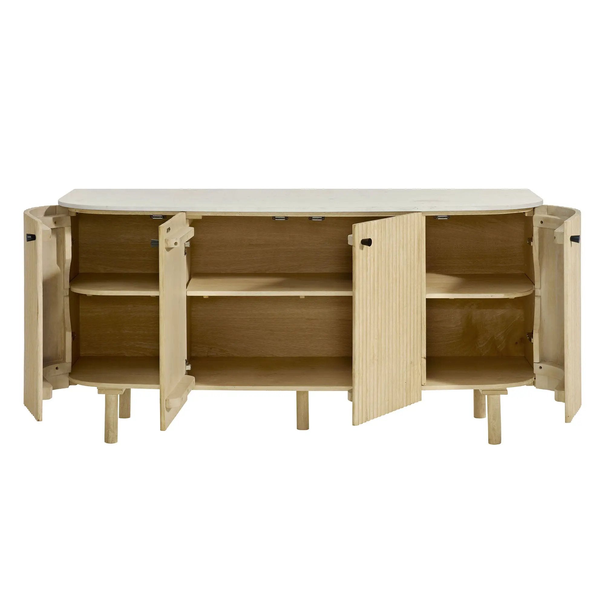 Caldera 60" Curved Solid Wood and Marble Sideboard Storage Cabinet by Modway by HouseOfZazla