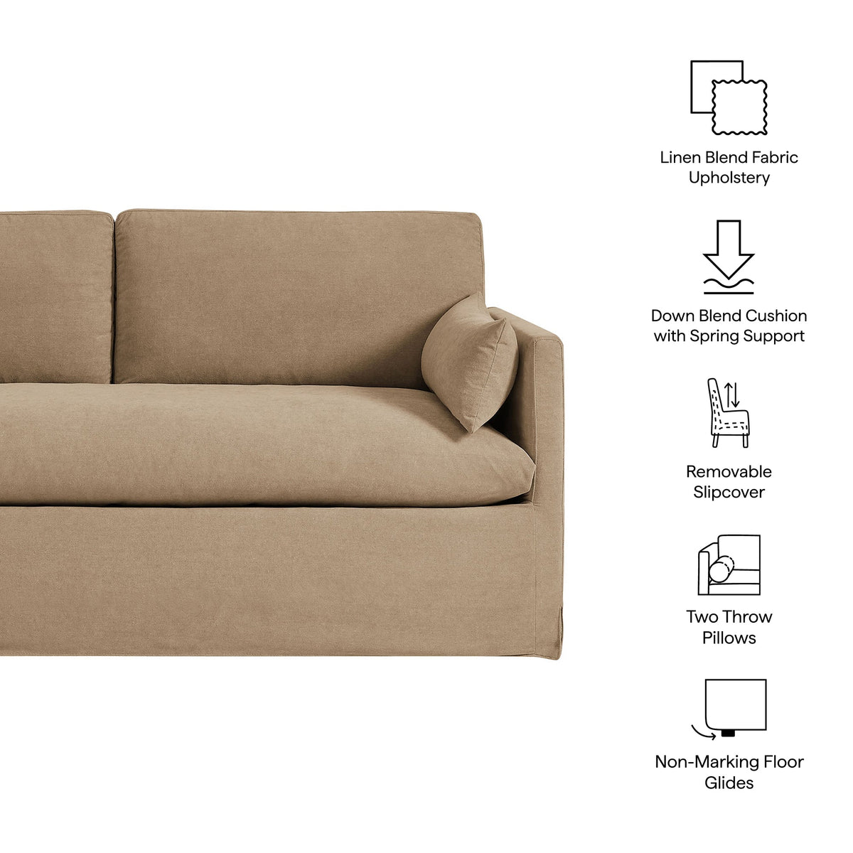 Wellfleet Slipcovered Linen-Blend Loveseat by Modway, photo 2 of 36