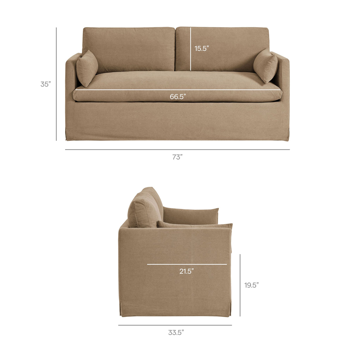 Wellfleet Slipcovered Linen-Blend Loveseat by Modway, photo 3 of 36