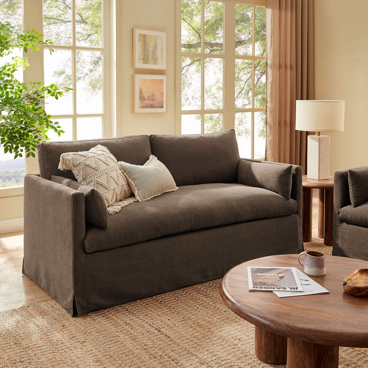 Wellfleet Slipcovered Linen-Blend Loveseat by Modway, photo 17 of 36