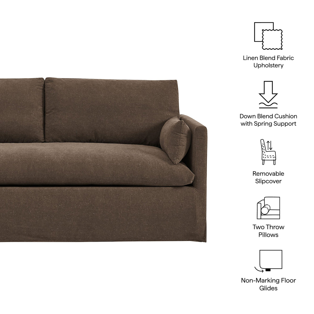 Wellfleet Slipcovered Linen-Blend Loveseat by Modway, photo 11 of 36