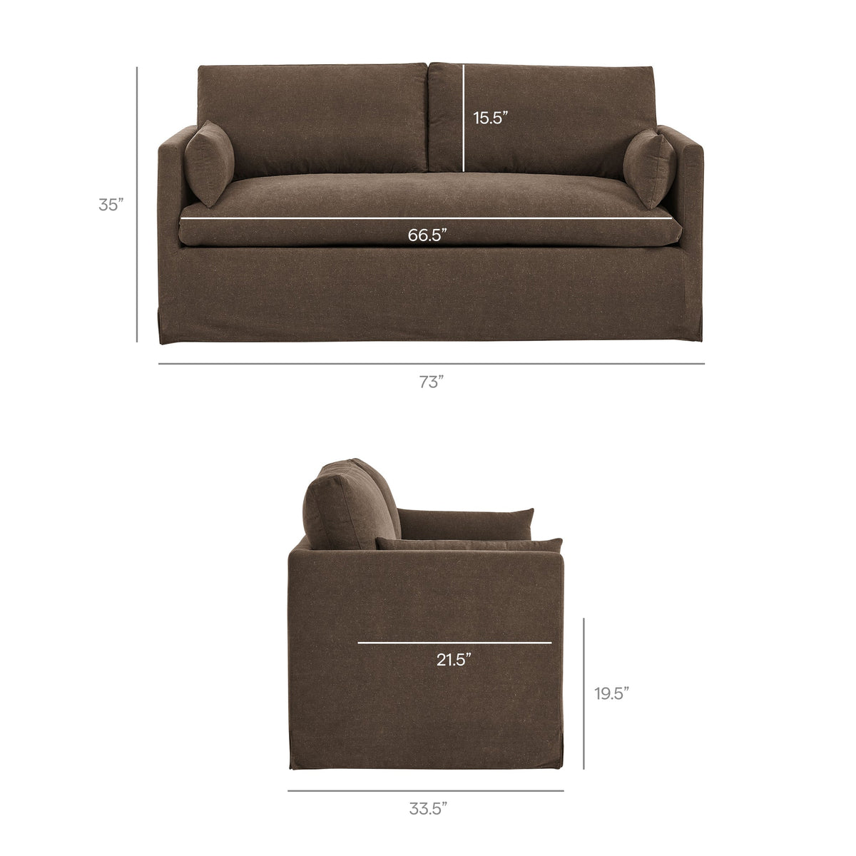 Wellfleet Slipcovered Linen-Blend Loveseat by Modway, photo 12 of 36