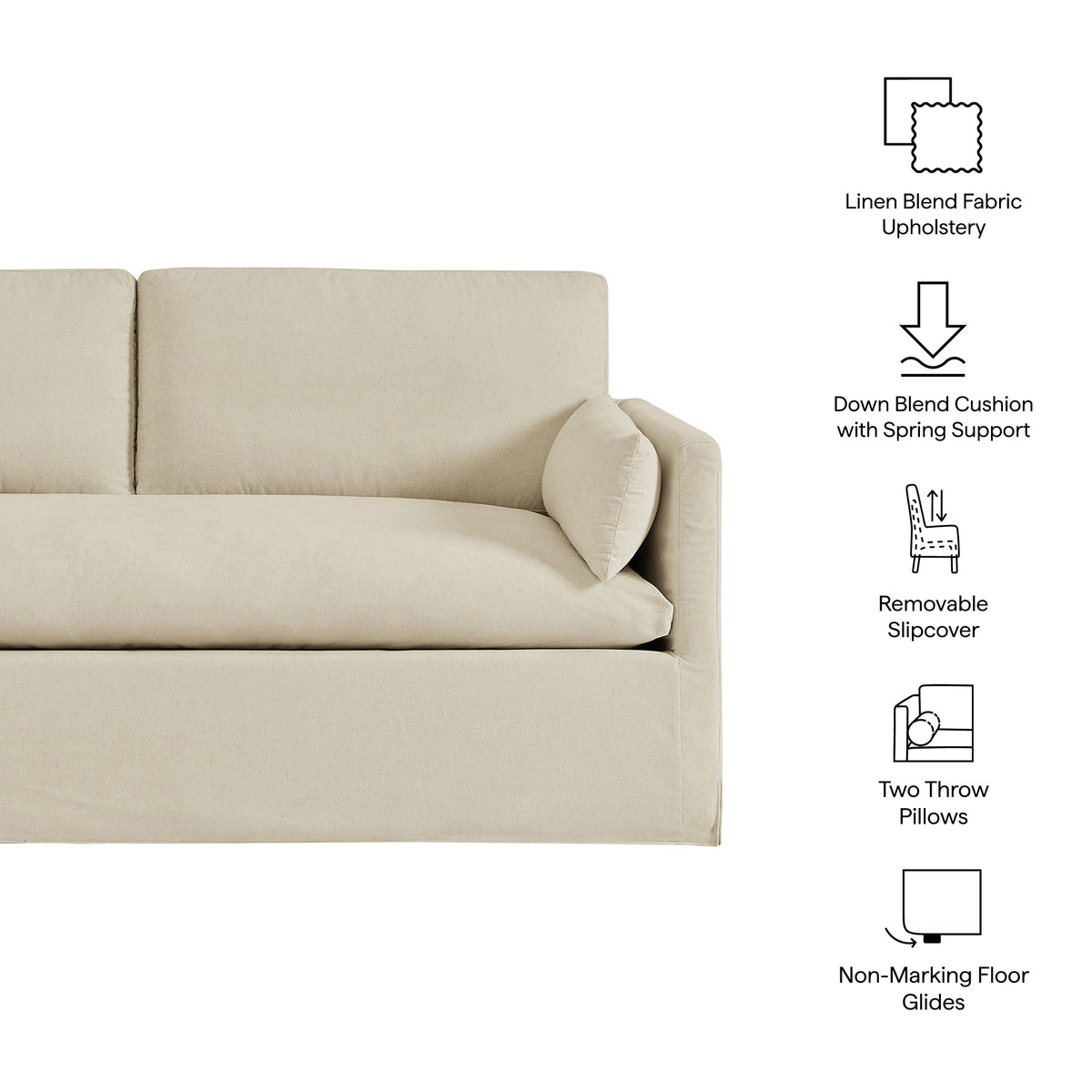 Wellfleet Slipcovered Linen-Blend Loveseat by Modway, photo 20 of 36