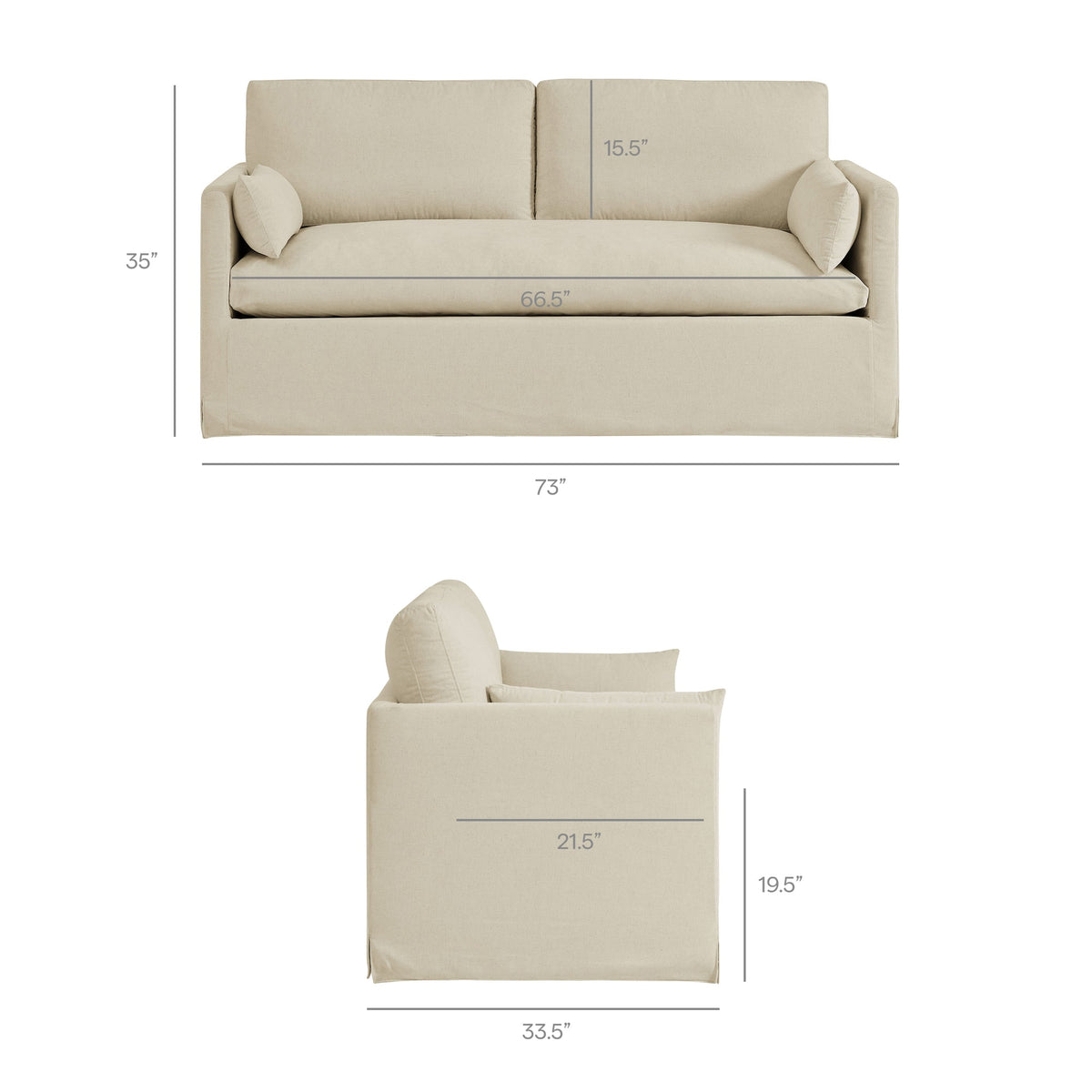Wellfleet Slipcovered Linen-Blend Loveseat by Modway, photo 21 of 36